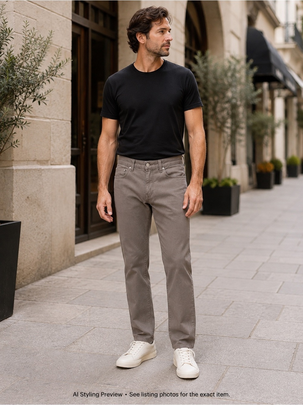 Fidelity Denim Men’s W34 L28 Gray Stretch Twill Straight Leg Pants